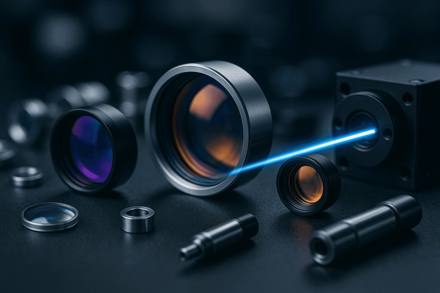High precision optics lab background